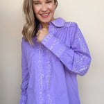 Yuna Embroidered Button Down Top - Elle Maxine