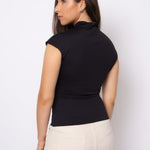 Yvette Short Sleeve Funnel Neck Top - Elle Maxine