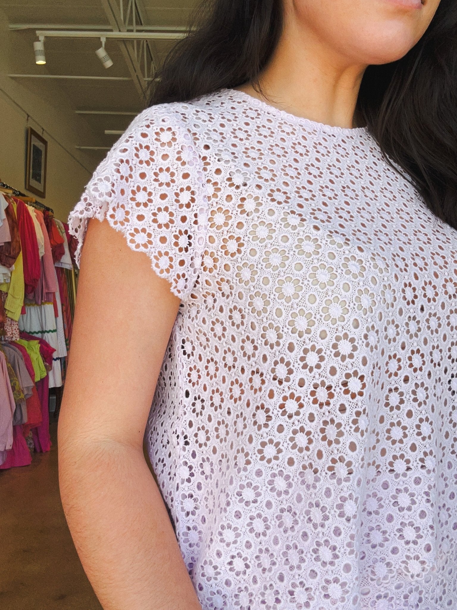 Zasha Eyelet Top - Lavender - Elle Maxine